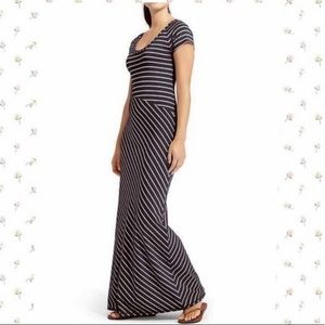 Athleta Blue Striped Maxi Dress